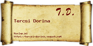 Tercsi Dorina névjegykártya